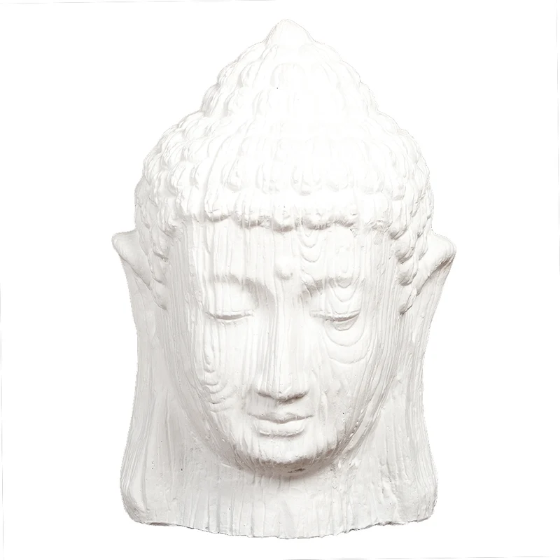 Dekorativer Buddha Kopf BESAR-M 60cm Weiss