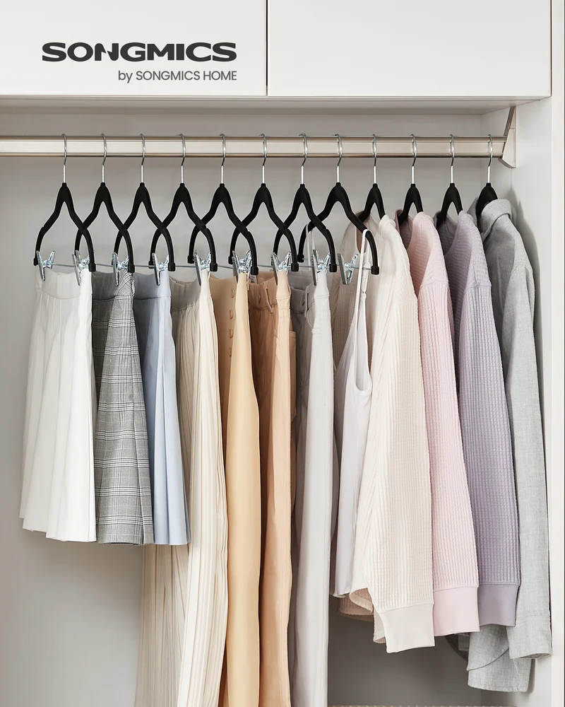 30-Pack Pants Hangers, Velvet Hangers with Adjustable Clips, Space-Saving Heavy-Duty, Non-Slip Skirt Hangers for Pants, Skirts