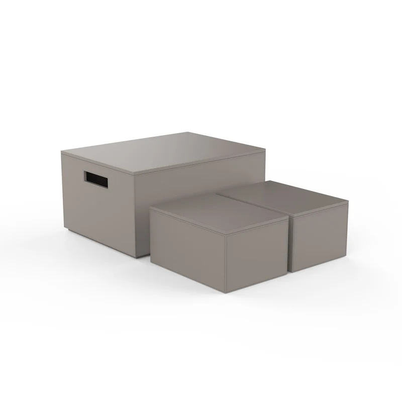 Kunstleder Aufbewahrungsbox 3er-Set Brownie 3BOX