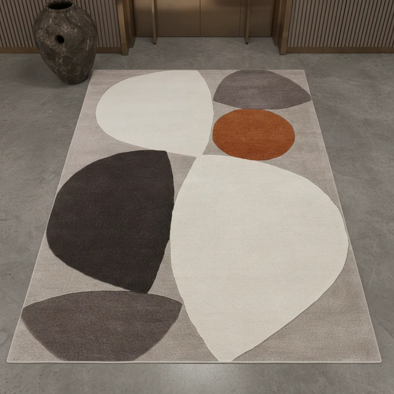 Teppich Wolle handgetuftet abstrakt Mid-Century multicolor