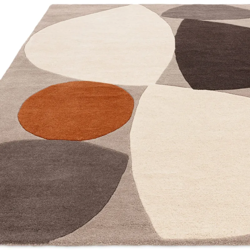 Teppich Wolle handgetuftet abstrakt Mid-Century multicolor