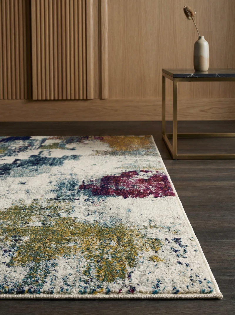 Teppich Kunstfaser kurzflor abstrakt bunt