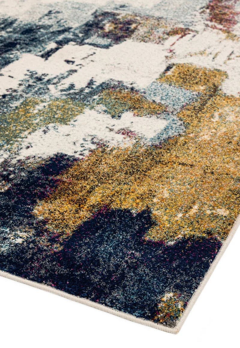Teppich Kunstfaser kurzflor abstrakt bunt