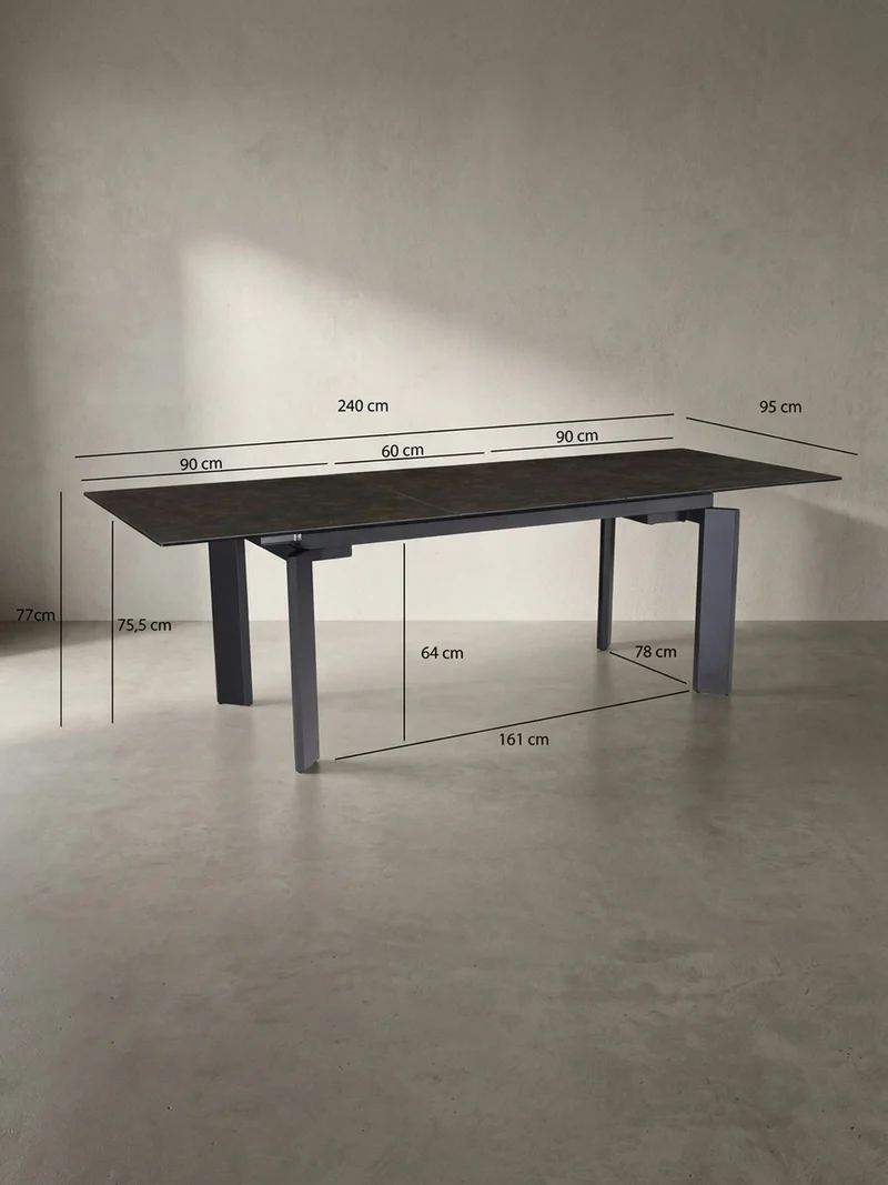 Esstisch Ausziehbar Keramik Glas Marmoroptik 180-240