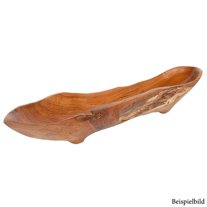 Massivholz Schale KAPAL ca. 60cm Natural Teakholz Bootsschale
