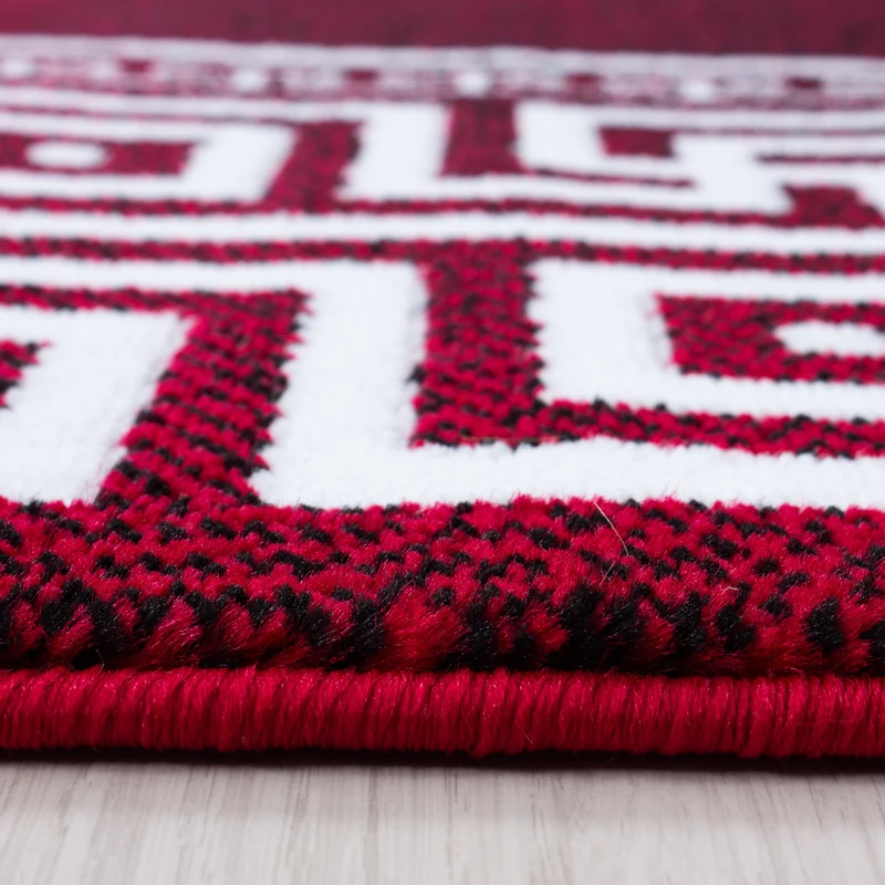 Kurzflor-Teppich Mäander – Waschbar & Strapazierfähig | Heatset-Veredelung für Wolloptik