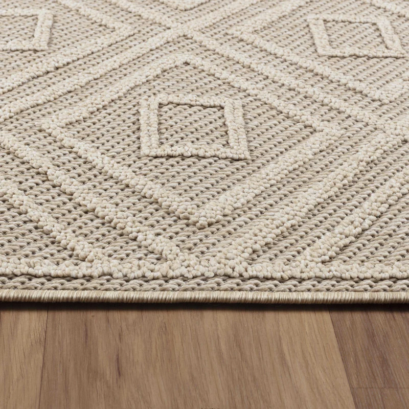 Outdoor-Teppich Ornamentale Rauten – Waschbar, Wetterfest & Dekorativ für Balkon