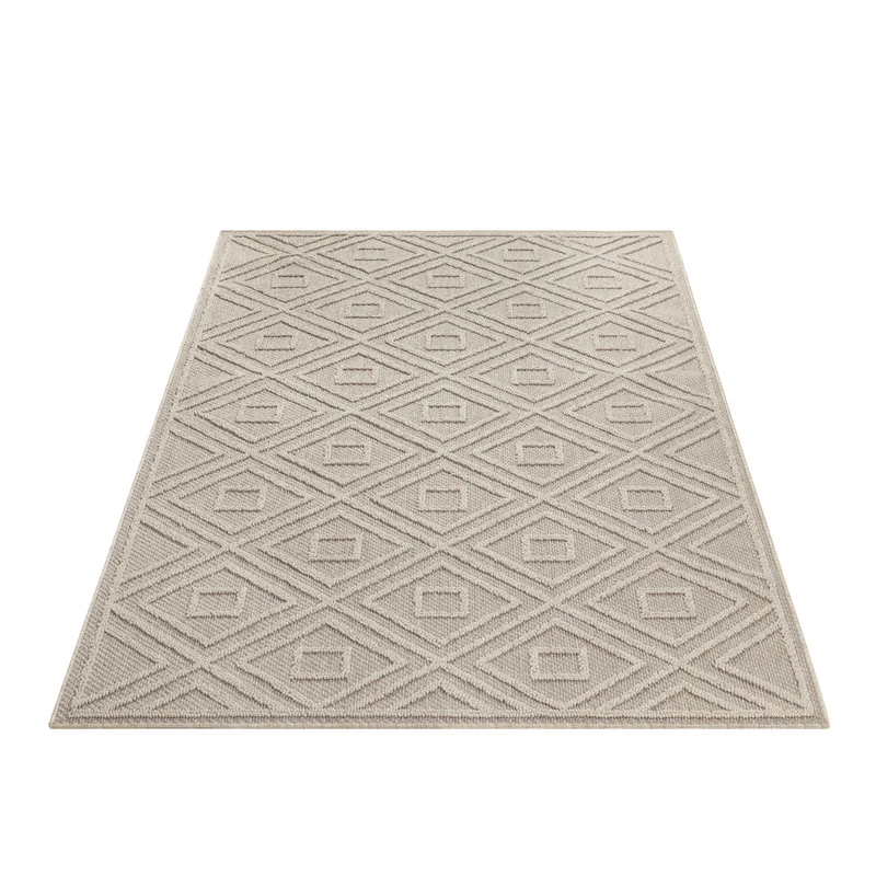 Outdoor-Teppich Ornamentale Rauten – Waschbar, Wetterfest & Dekorativ für Balkon