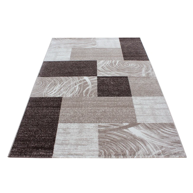 Kurzflor-Teppich Abstraktes Karo – Waschbar & Strapazierfähig | 280k Noppen pro m² für Langlebigkeit