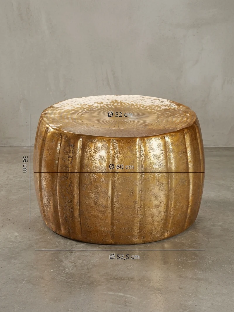 Couchtisch im orientalischen Stil aus strukturiertem Aluminium
