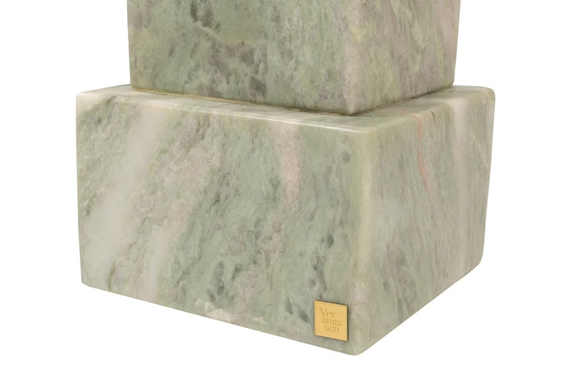 Casa Padrino Luxus Marmor Beistelltisch Grün 30,5 x 30,5 x H. 48,5 cm - Massiver Sockel Beistelltisch aus hochwertigem Indian Green Onyx - Luxus Möbel
