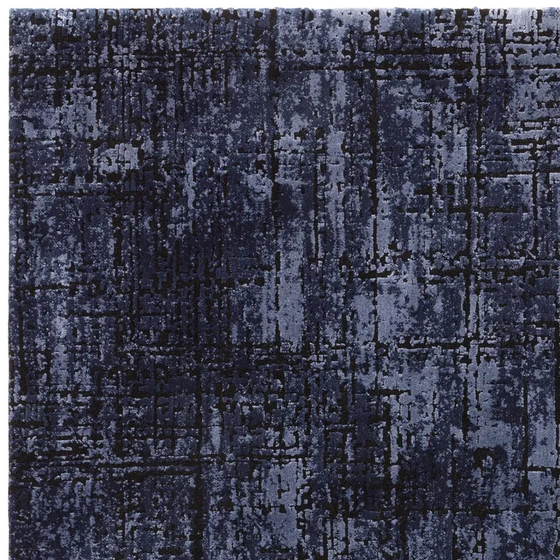Teppich Polypropylen velours abstrakt Senfgelb/Dunkelblau