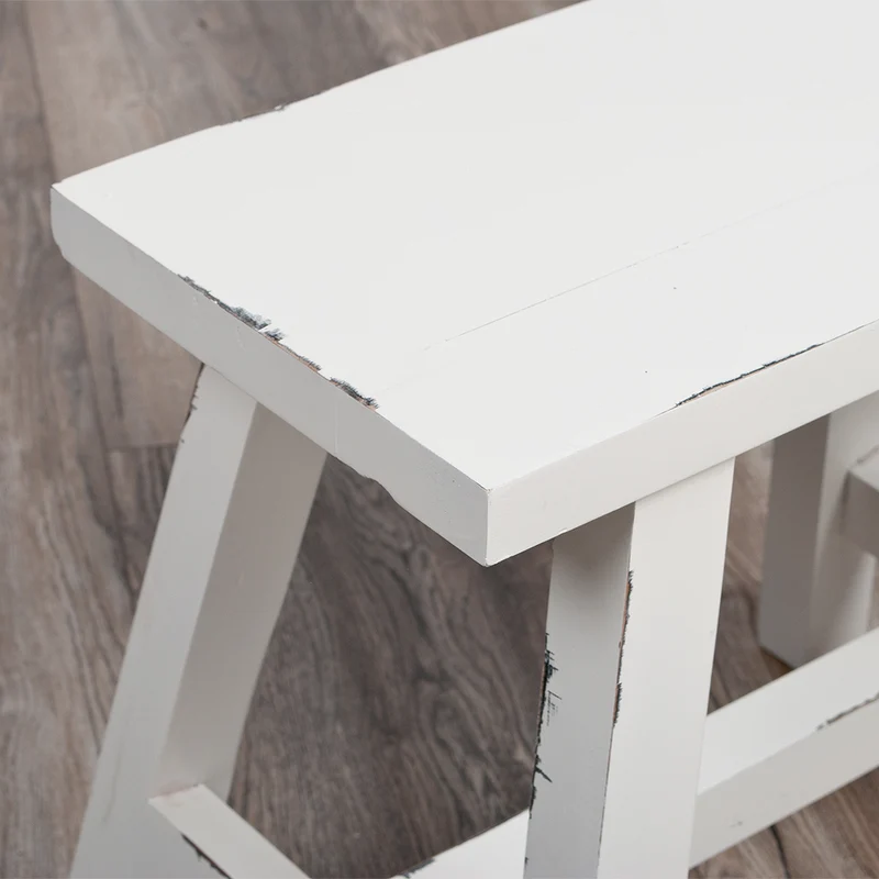 Hocker HAJER ca. L50cm Antik-Weiß Bootsholz Beistelltisch