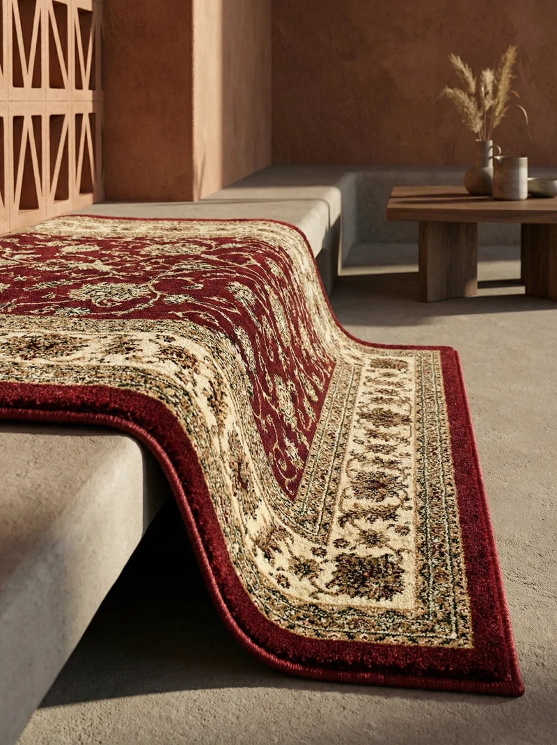 Kurzflor-Teppich Persisches Medaillon – Waschbar | Klassischer Orient | Heatset-Veredelung für Wolloptik
