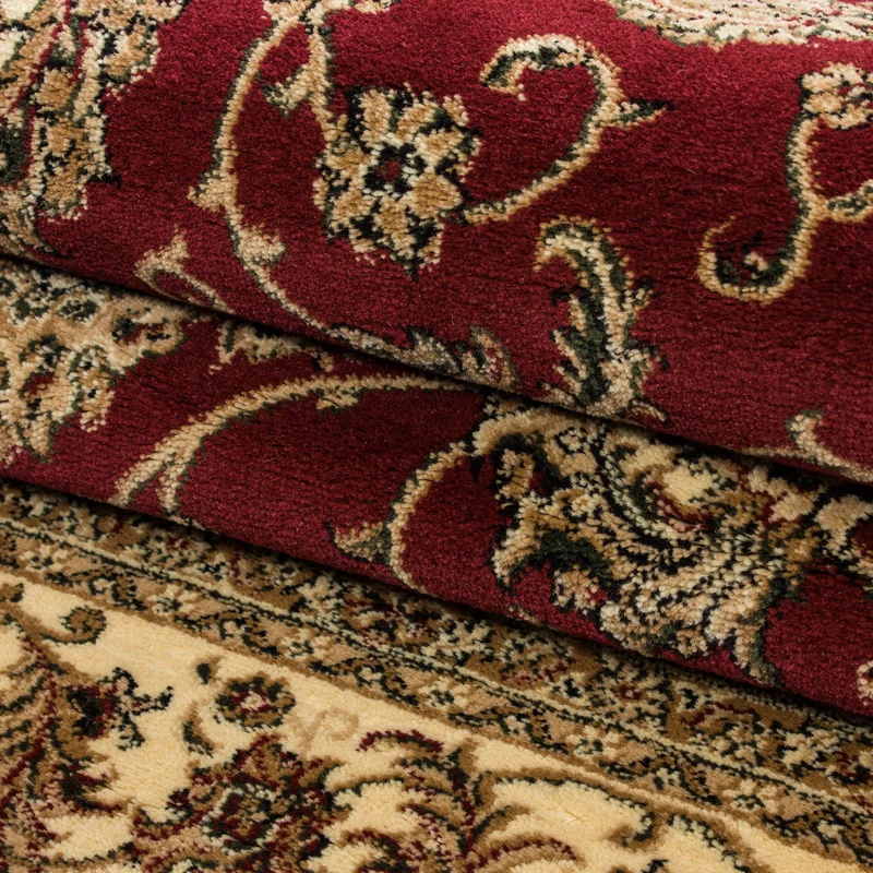 Kurzflor-Teppich Persisches Medaillon – Waschbar | Klassischer Orient | Heatset-Veredelung für Wolloptik
