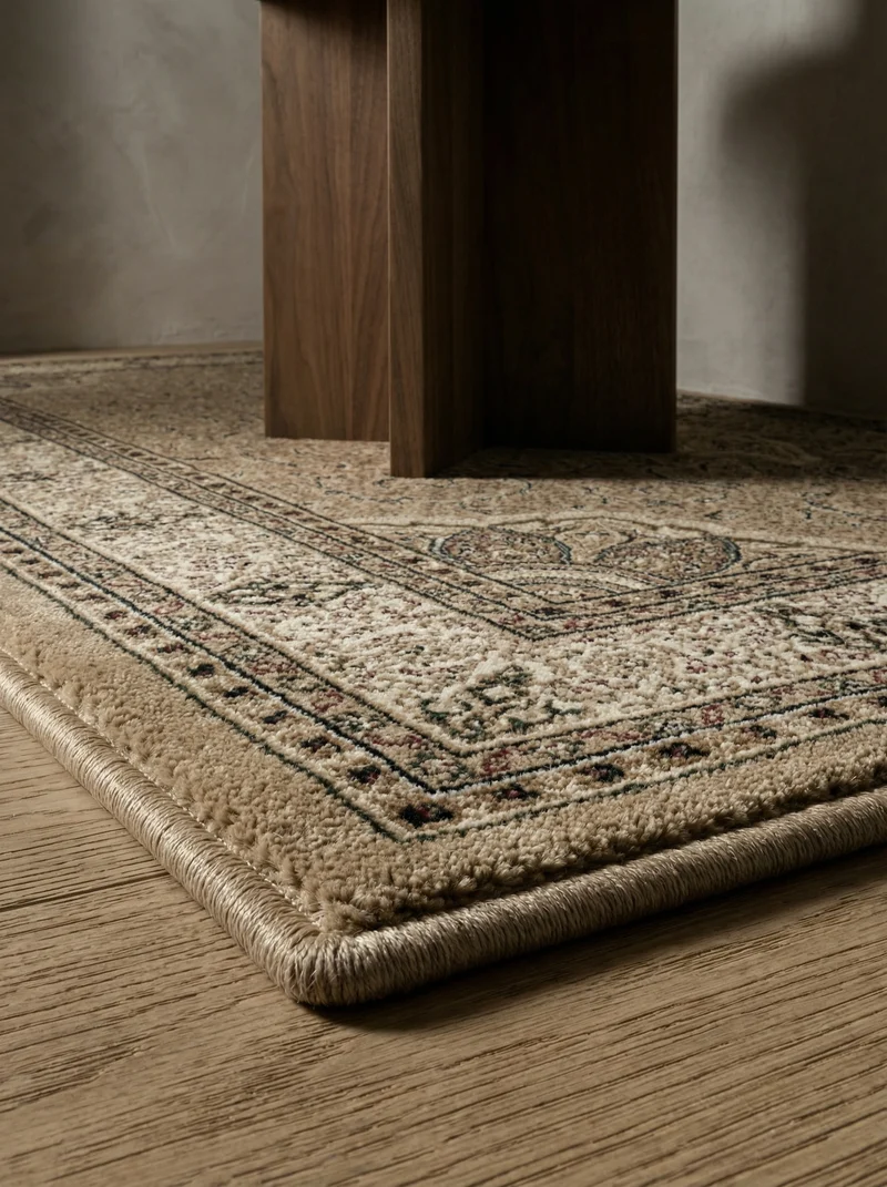 Kurzflor-Teppich Boho Vintage – Waschbar & Strapazierfähig | Heatset-Veredelung für Wolloptik