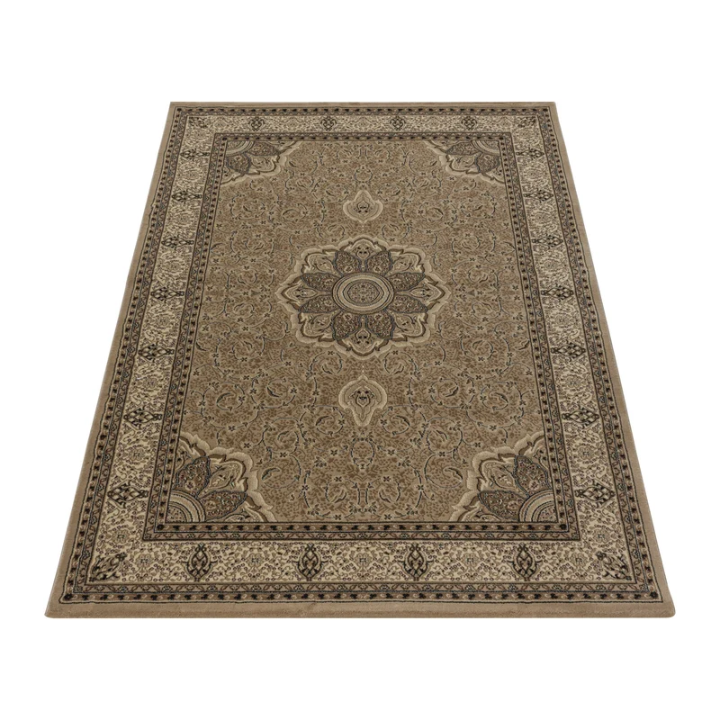 Kurzflor-Teppich Boho Vintage – Waschbar & Strapazierfähig | Heatset-Veredelung für Wolloptik
