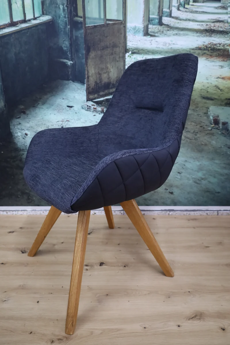 Stuhl Esszimmer +180° drehbar + Rückdrehfunktion + Massivholz Gestell