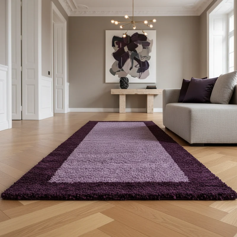 Shaggy Hochflor-Teppich Bordüre – Waschbar & Flauschig | 3,00 cm Florhöhe für Barfußkomfort