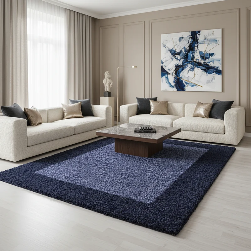 Shaggy Hochflor-Teppich Bordüre – Waschbar & Flauschig | 3,00 cm Florhöhe für Barfußkomfort