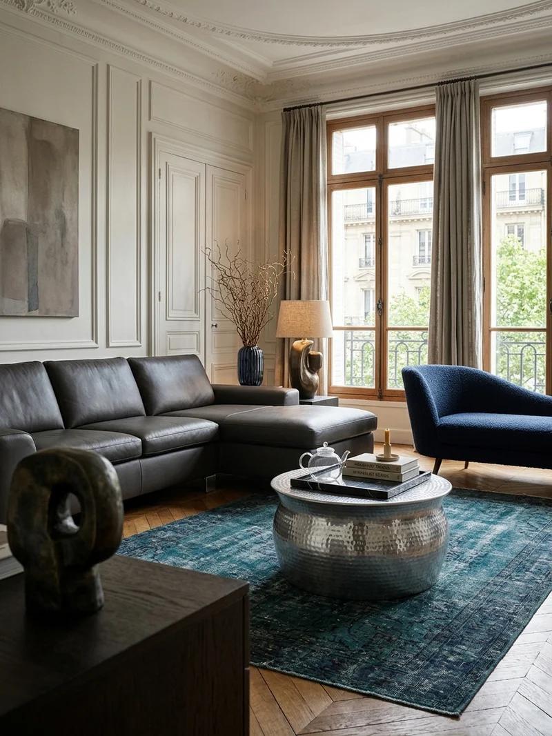 Couchtisch: Orientalisch, Hammerschlagstrukturen, Aluminium, Handgefertigt
