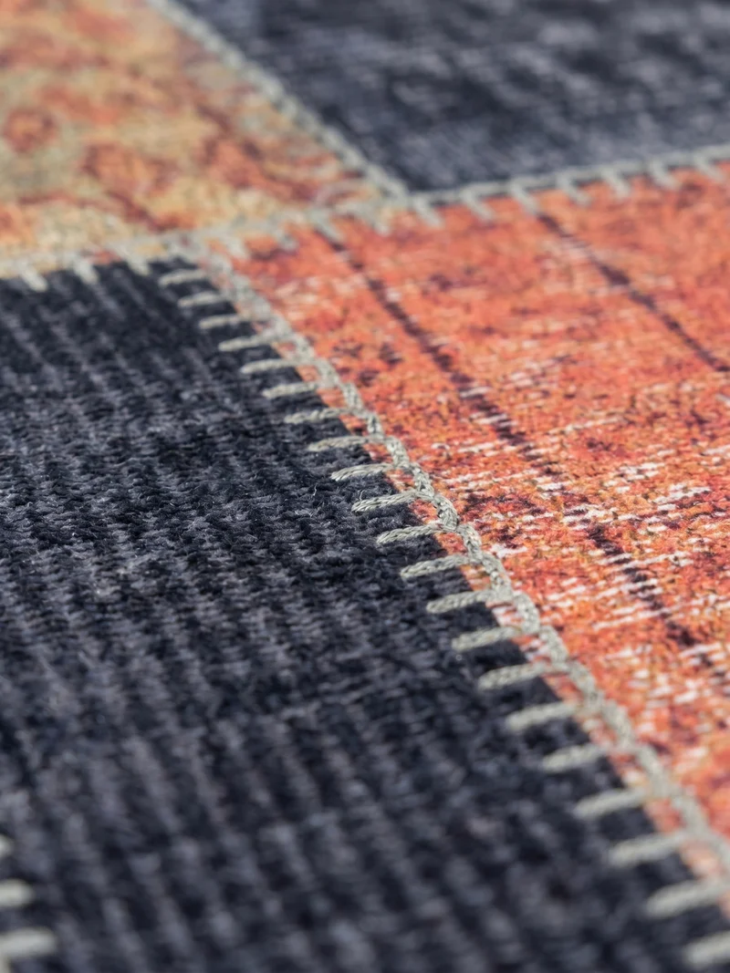 Flachgewebe-Teppich Vintage-Patchwork – Waschbar mit Kelim-Charakter