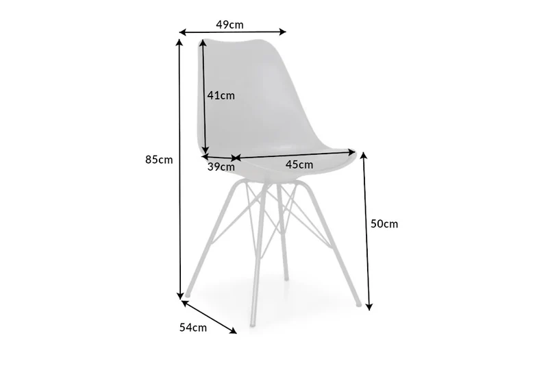 4er Set Design-Klassiker Stuhl NORWAY grau