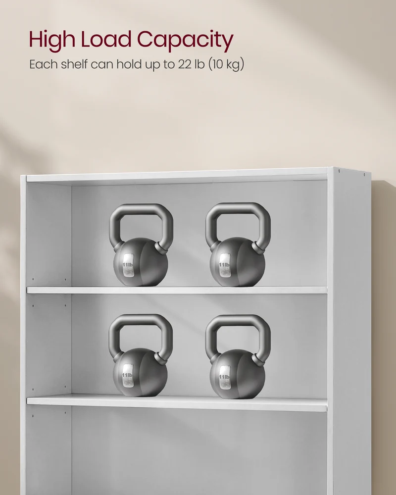3-Tier Bookshelf, 31.5 Inches Wide,Open Bookcase with Adjustable Storage Shelves, Floor Standing Unit, Cloud White