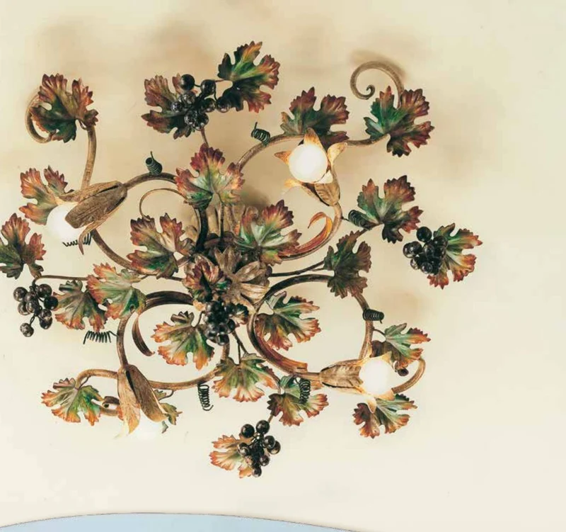 Casa Padrino Barock Deckenleuchte Ø 65 x T. 20 cm 4-flammig - Handgefertigte Leuchte aus Italien - Barock Leuchten
