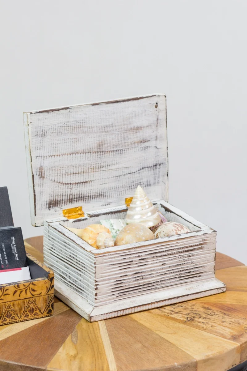 Holz-Box KOTAK Albasia White Wash