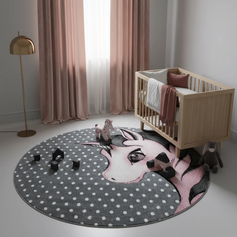Kinderteppich Einhorn – Waschbar & Strapazierfähig für Kinderzimmer
