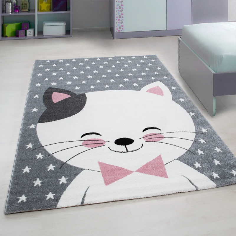 Kinderteppich Katzen-Motiv – Waschbar & Strapazierfähig für Kinderzimmer