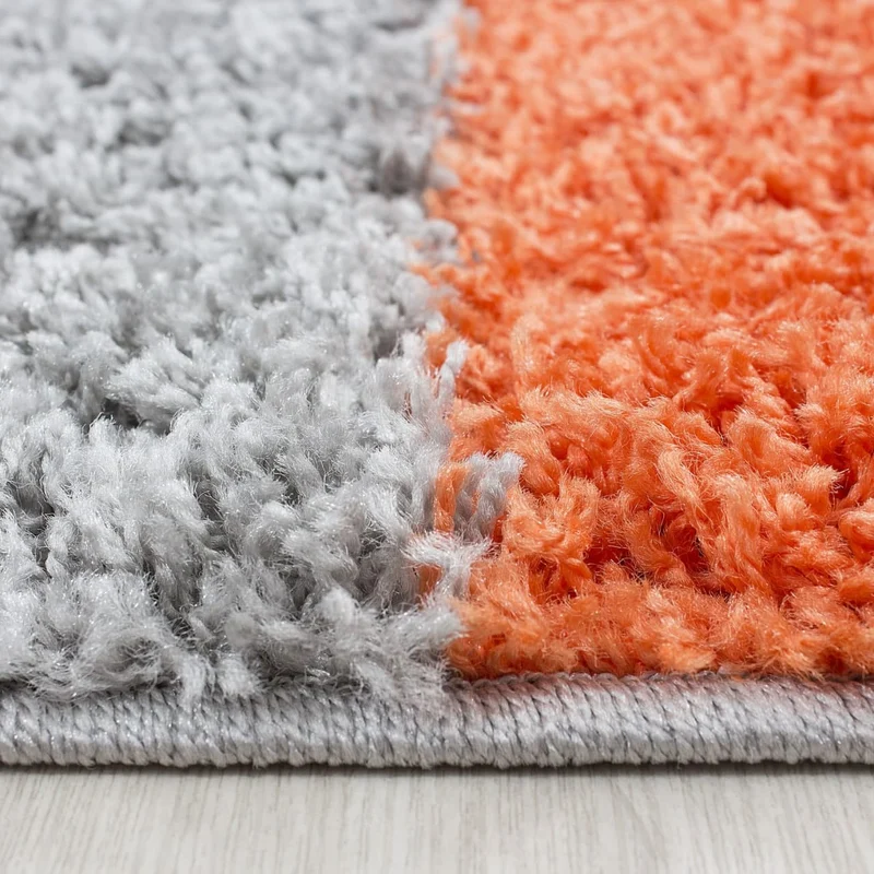 Shaggy Hochflor-Teppich Karo – Waschbar & Flauschig | 3,00 cm Florhöhe für Barfußkomfort