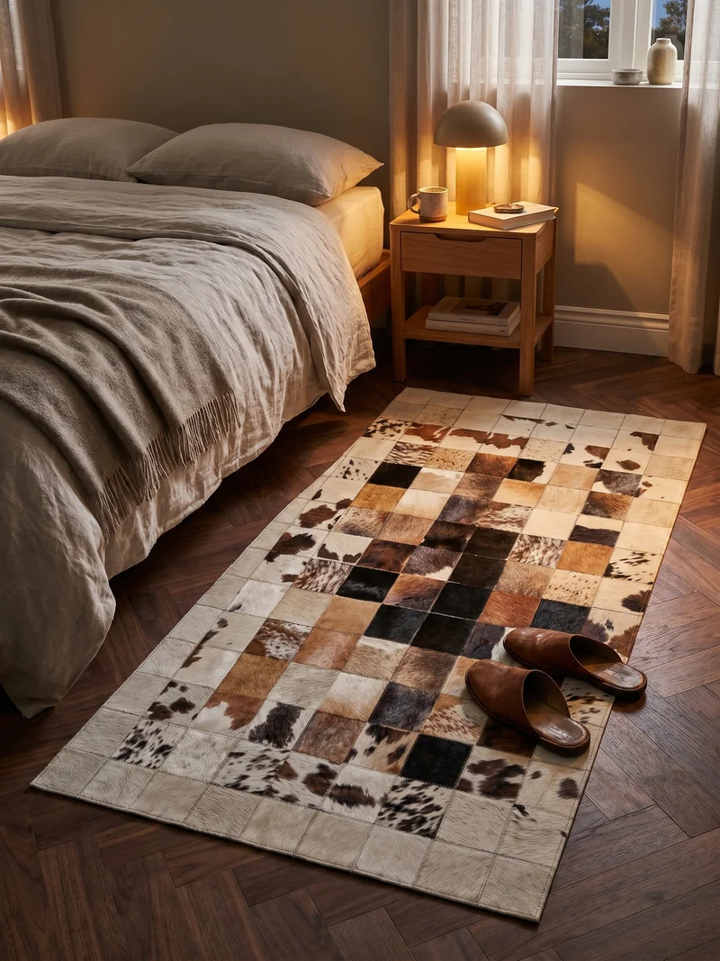 Flachgewebe-Teppich Florales Patchwork – Waschbar & Modern | Maschinenwaschbar bei 30°C