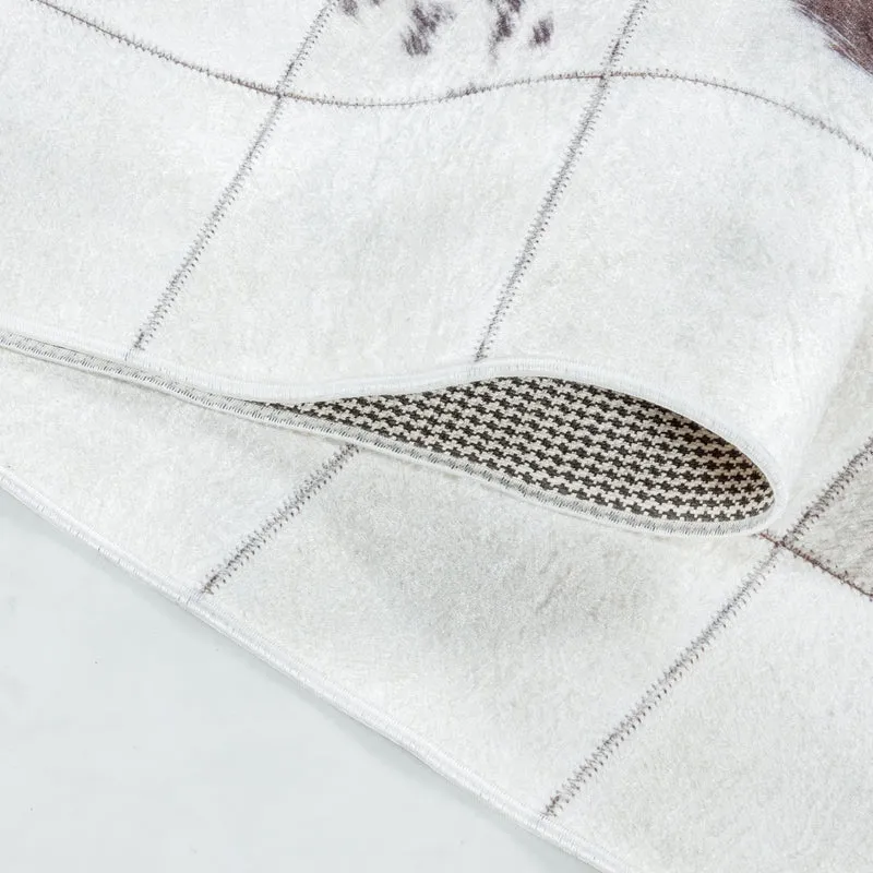 Flachgewebe-Teppich Florales Patchwork – Waschbar & Modern | Maschinenwaschbar bei 30°C
