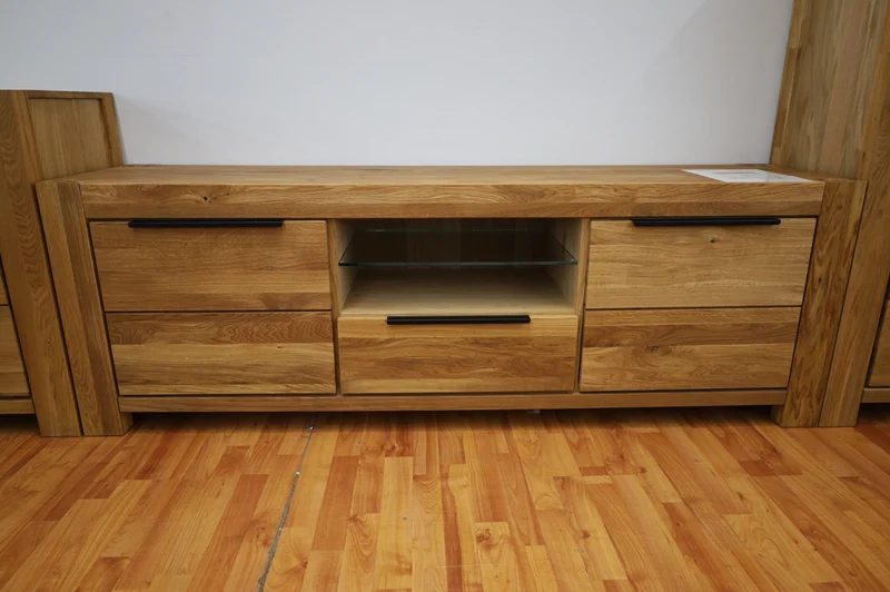 Tv-Kommode + Soft-Close + Front Massiv Holz Eiche + Stauraum groß