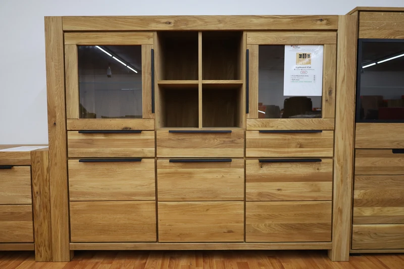 Tv-Kommode + Soft-Close + Front Massiv Holz Eiche + Stauraum groß