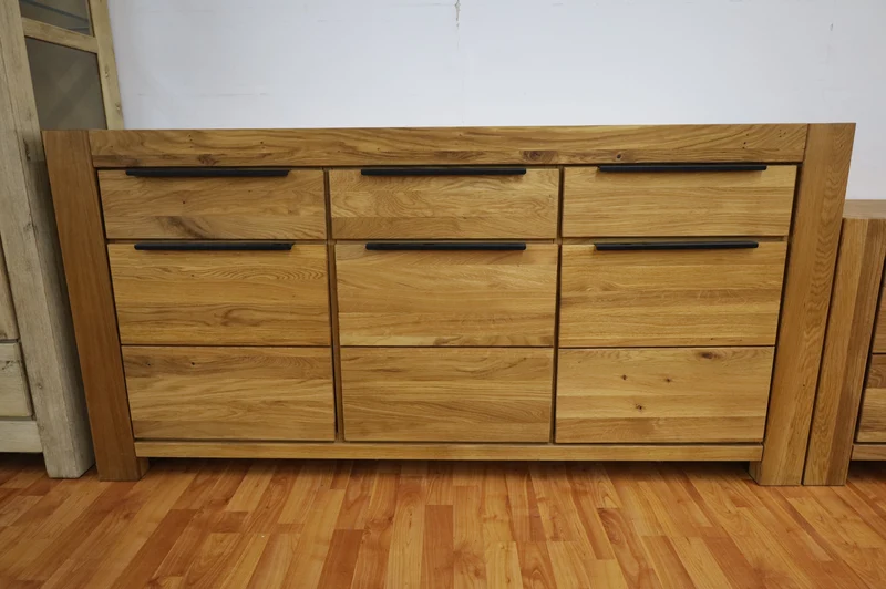 Tv-Kommode + Soft-Close + Front Massiv Holz Eiche + Stauraum groß