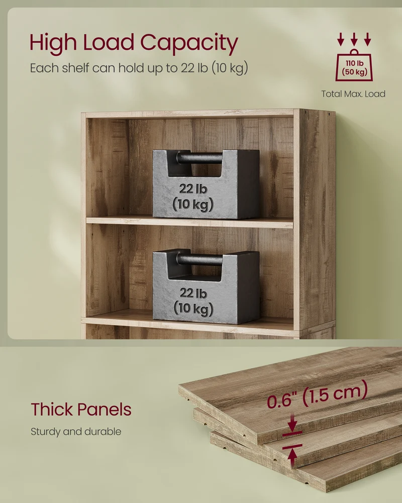 23.6 Inches Wide 4-Tier Open Bookcase with Adjustable Shelves, Floor Standing Storage Unit