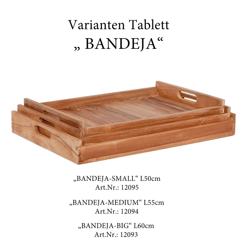 Teak Tablett BANDEJA-SMALL Natural ca. L54cm