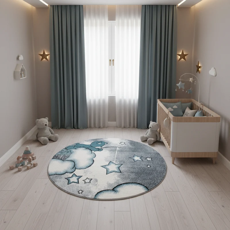 Kinderteppich Bären-Motiv – Waschbar & Strapazierfähig für Kinderzimmer