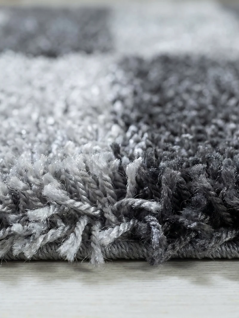 Shaggy Hochflor-Teppich Karo – Waschbar & Flauschig | 3,00 cm Florhöhe für Barfußkomfort
