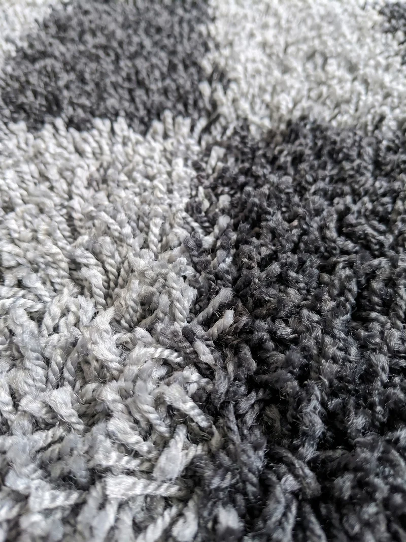 Shaggy Hochflor-Teppich Karo – Waschbar & Flauschig | 3,00 cm Florhöhe für Barfußkomfort