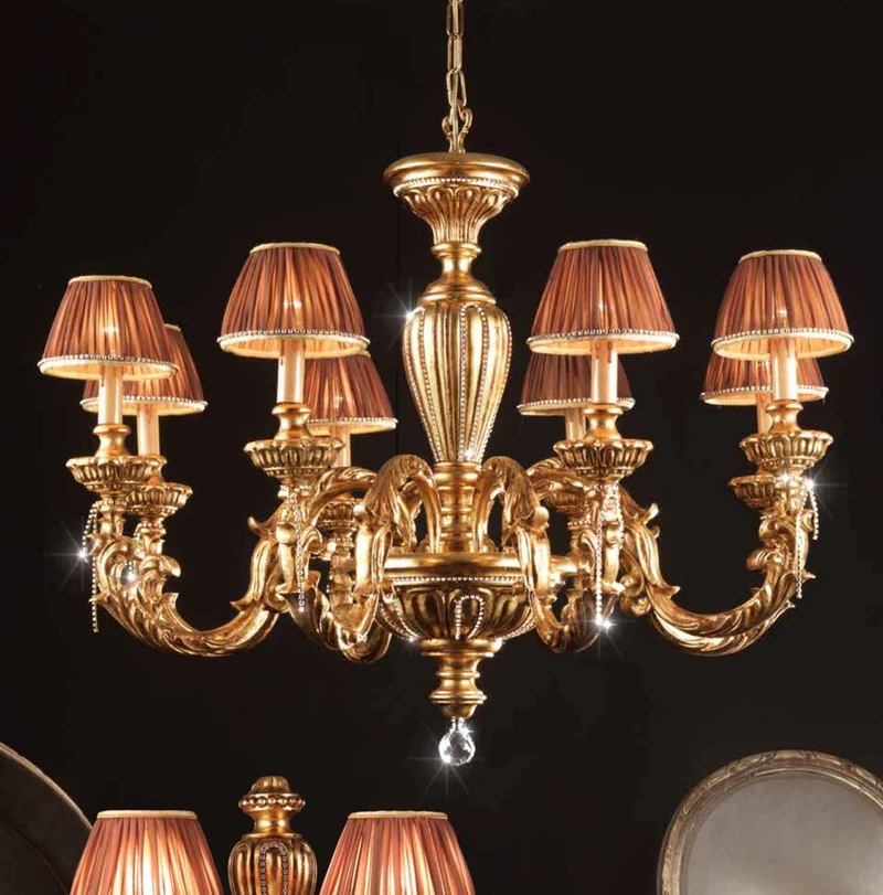 Casa Padrino Barock Kronleuchter Ø 95 x H. 70 cm 8-flammig - Handgefertigte Leuchte aus Italien - Barock Leuchten