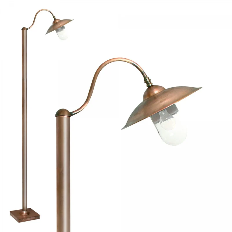 Casa Padrino Jugendstil Gartenlaterne 35 x 58 x H. 220 cm - Bronze - Nostalgische Wetterfeste Außenleuchte