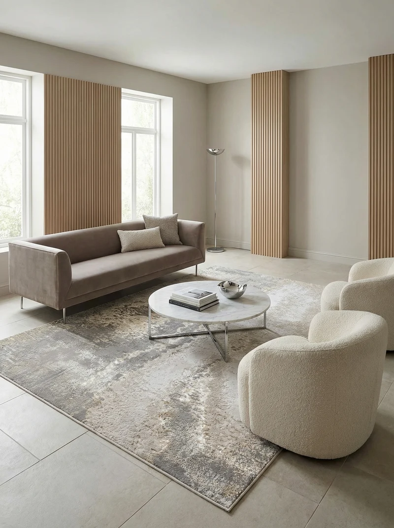 Teppich Velours abstrakt Marmoroptik hochglänzend pflegeleicht Grau-Silber-Gold