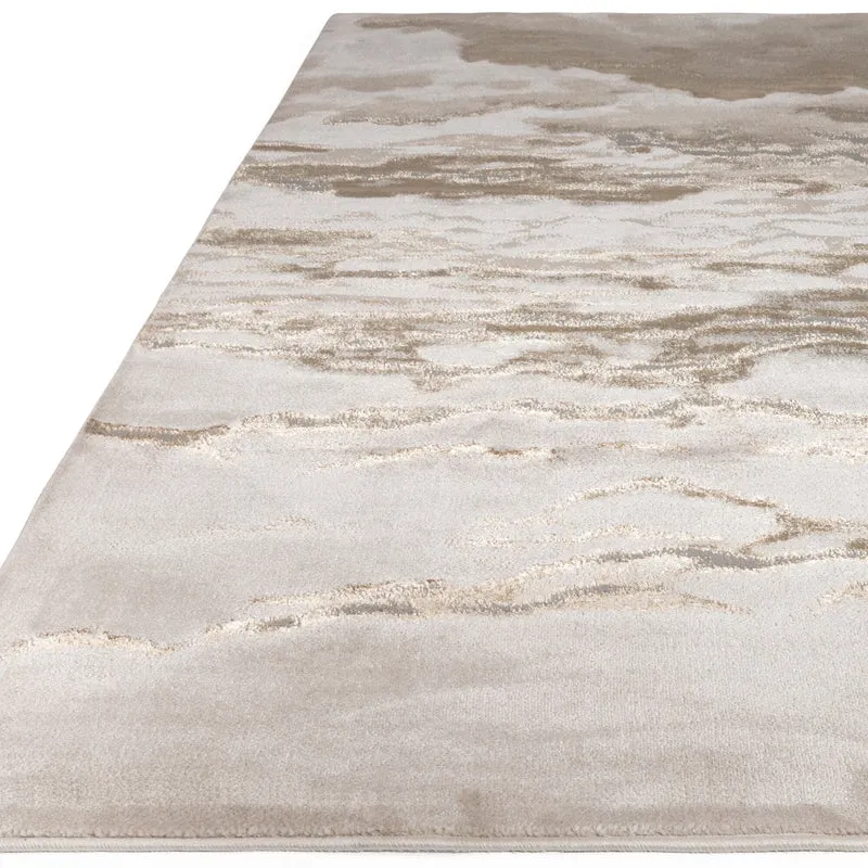 Teppich Velours-Metallic Marmoroptik Hochglanz