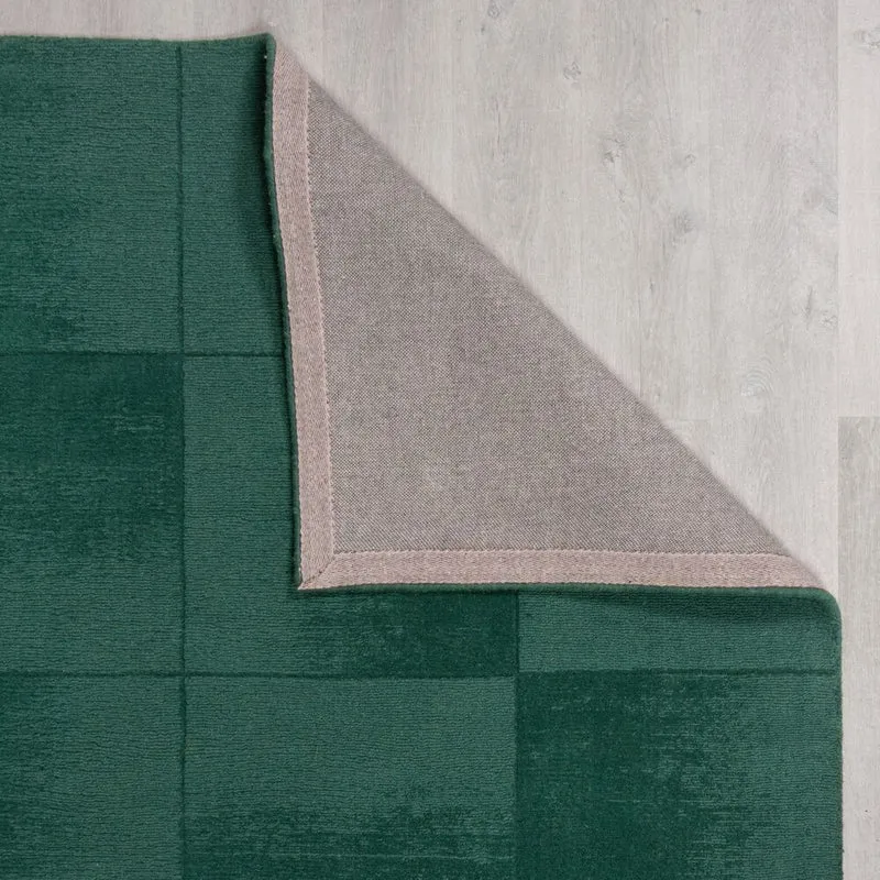 Wollteppich Karo-Design, handgeschnitzt