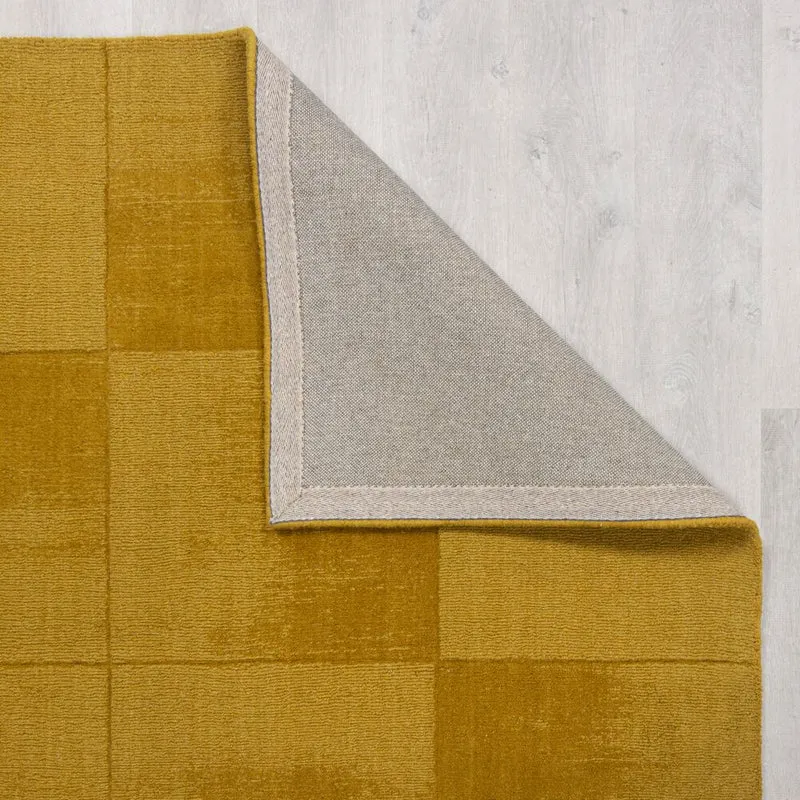 Wollteppich Karo-Design, handgeschnitzt