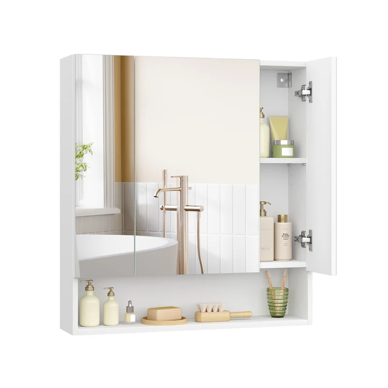 Armario de Baño con Puertas de Espejo 16,5 x 90 x 75 cm